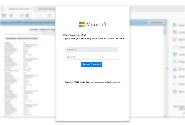 "Microsoft" login page