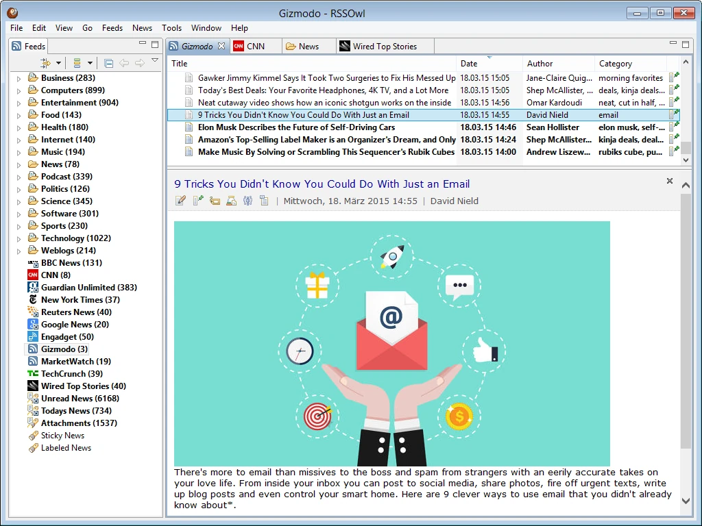 Screenshot of RSSOwl
