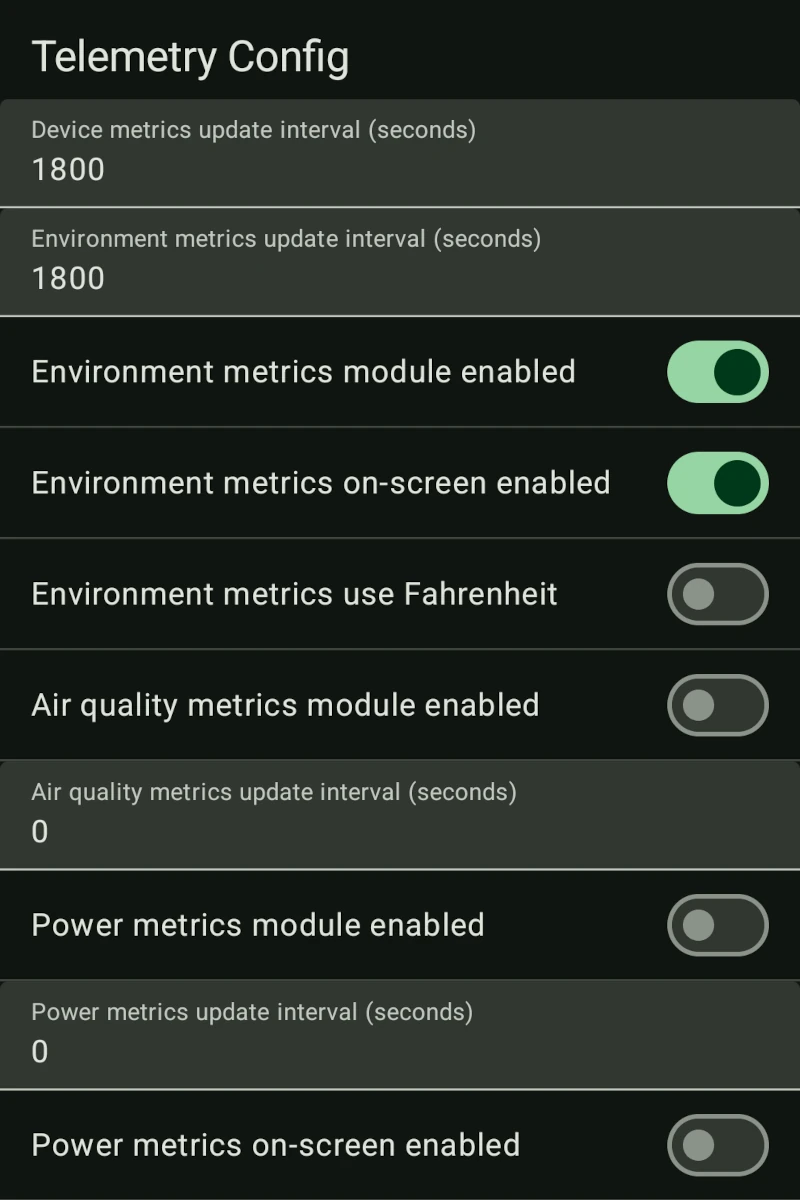 Telemetry Config