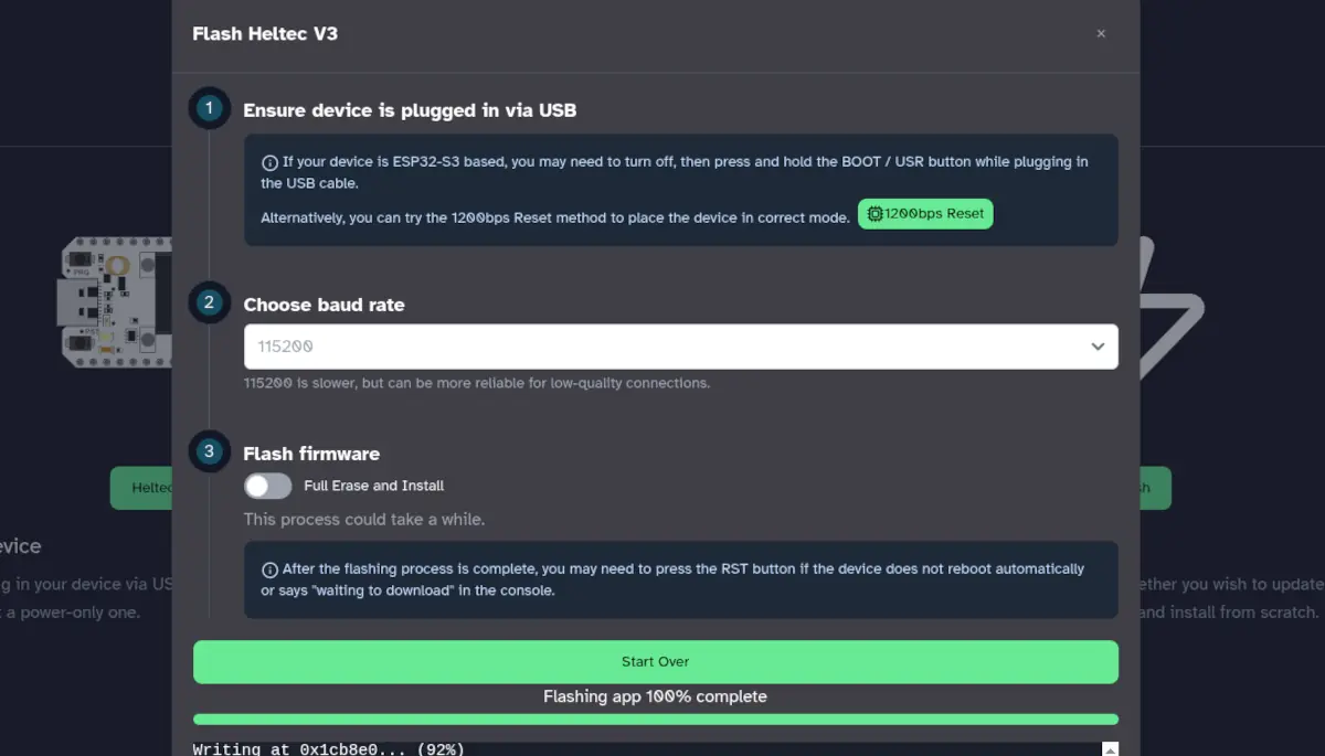 Heltec DOES accept firmware over JTAG