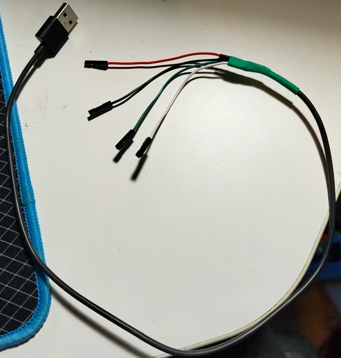 USB cable with pin jumpers